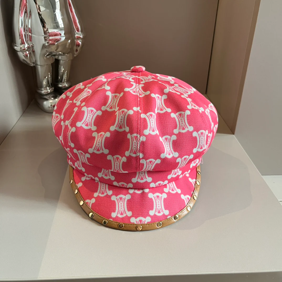 Celine - Новая шляпа художника с монограммой - Розовая