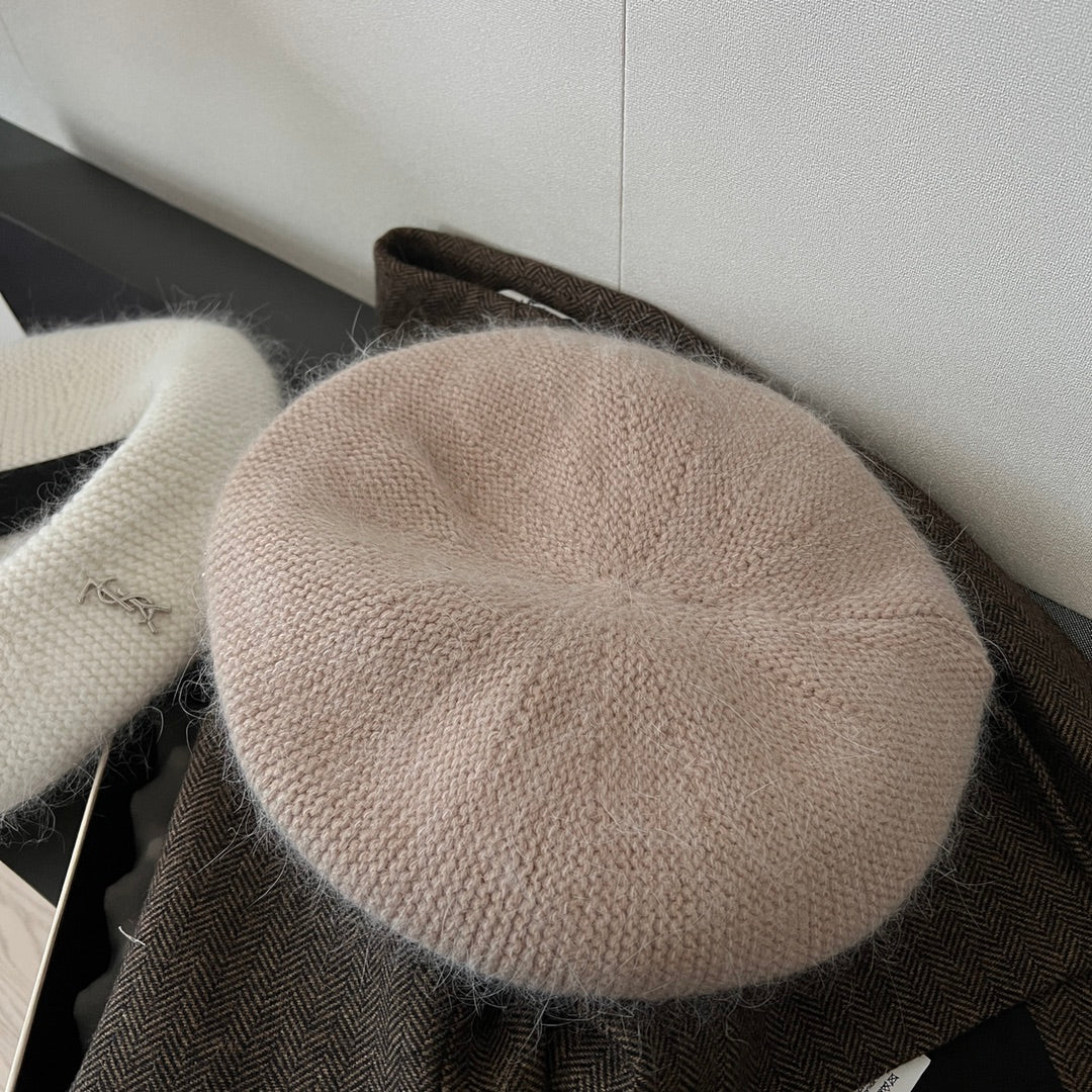 Вязаный меховой берет Saint Y-Lau