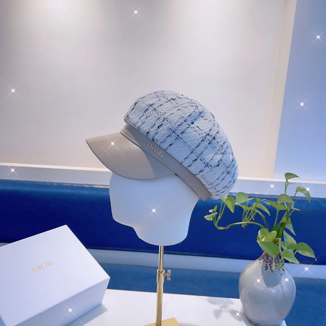 Chanel - восьмиугольная шляпа - белая