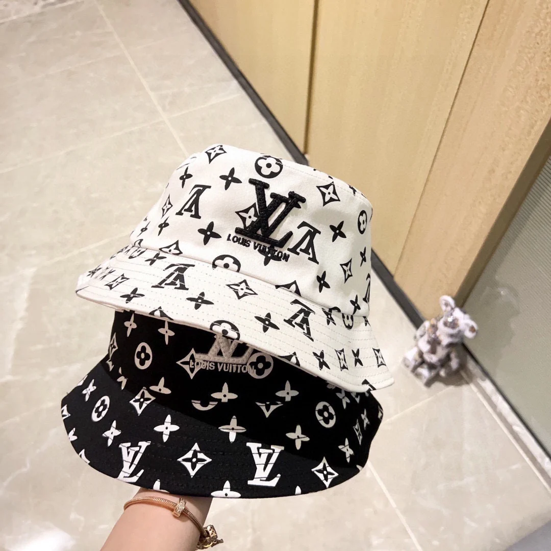 Новинка сезона весна/лето 2023 от LV - Вышитая рыбацкая шляпа - Черная - 1