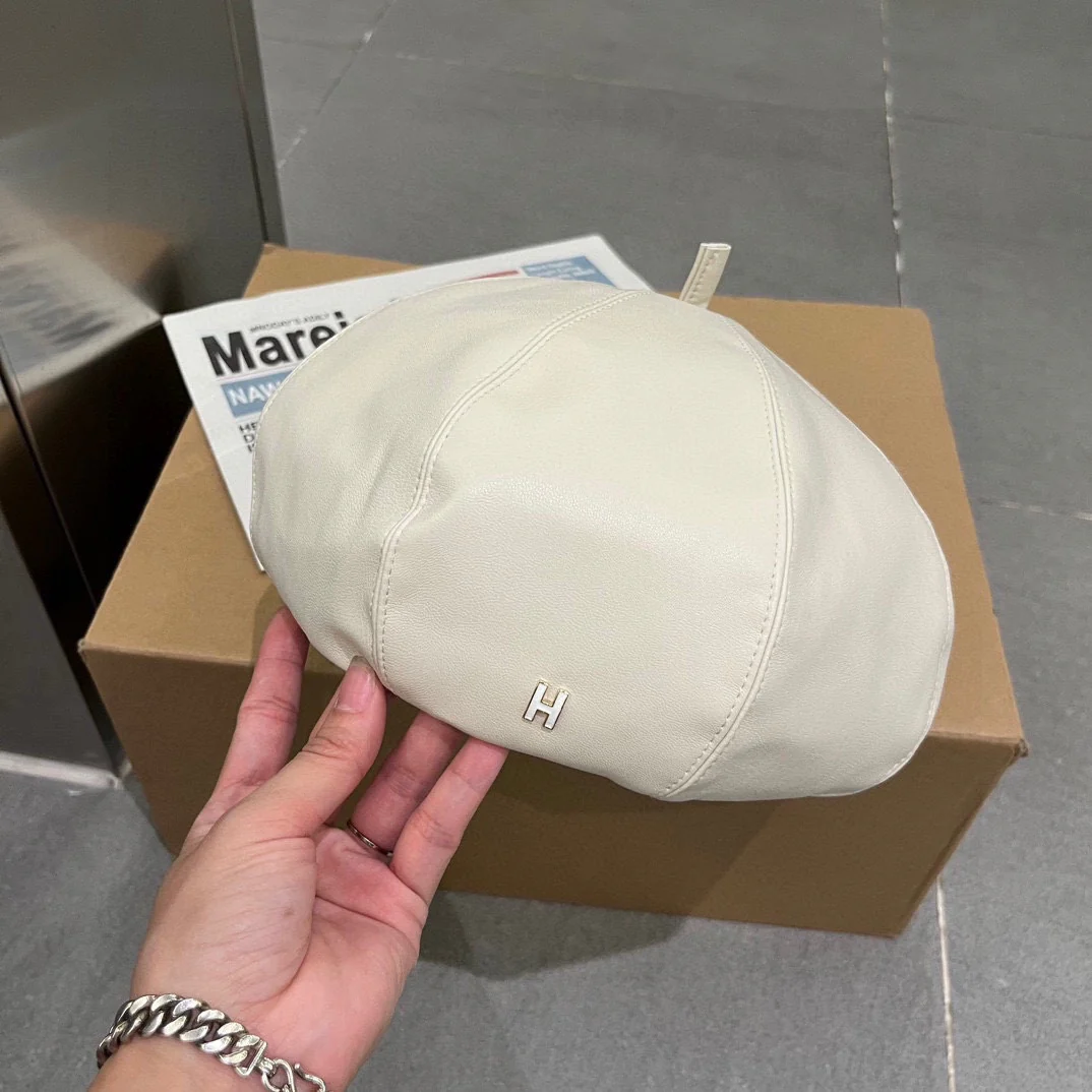 Hermes - Премиальная кожаная шляпа художника - Белая