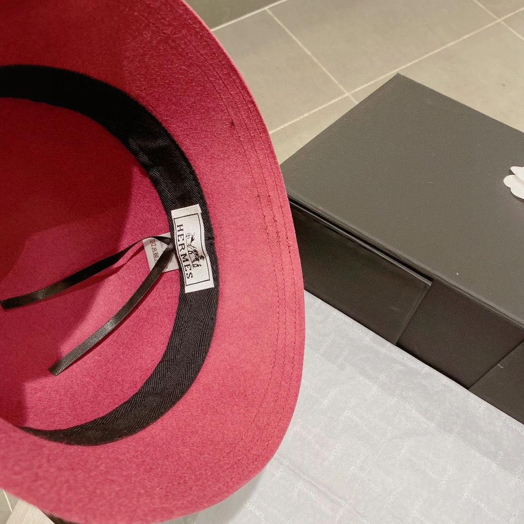 Шерстяная шляпа Hermes - розовая