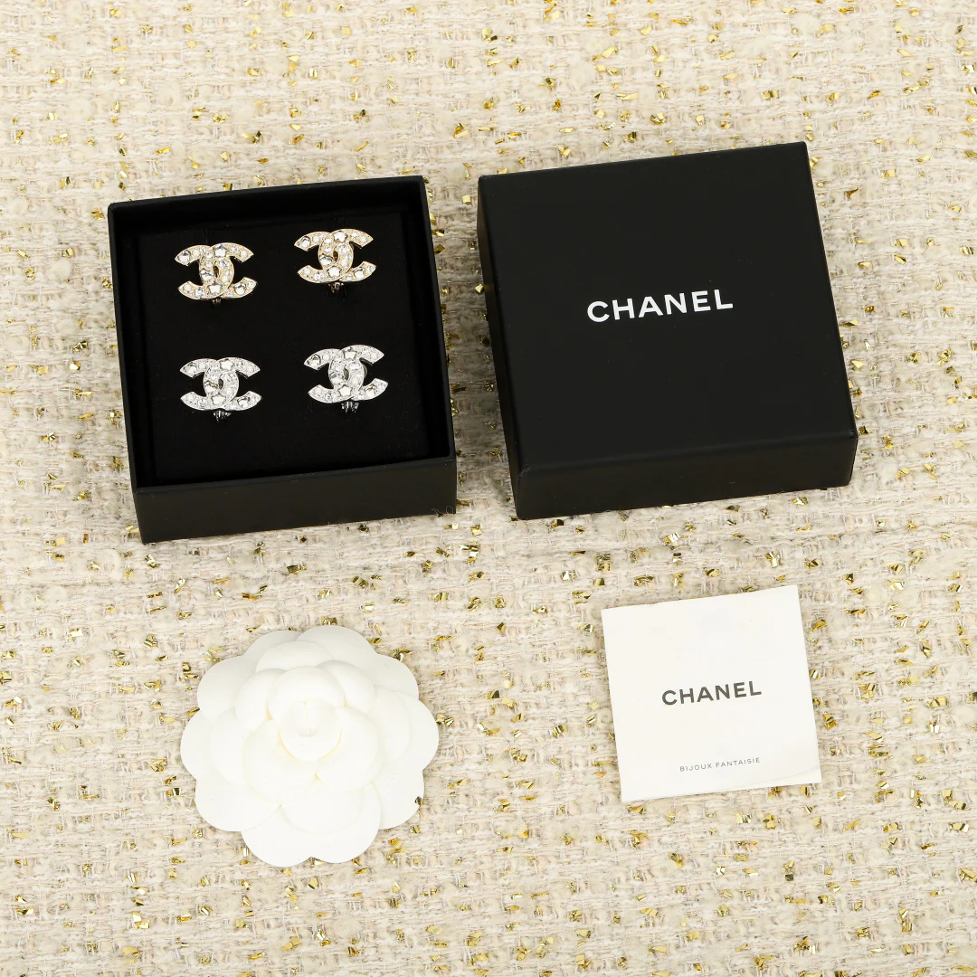 Клипсовые серьги - Chanel - 25 пенсов - Сердце, пятиконечная звезда, двойная буква С - Золото - Серебро
