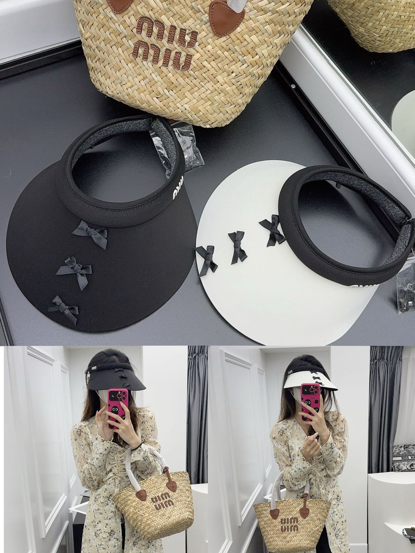 Miu Miu - Солнцезащитная шляпа Fairy Bow