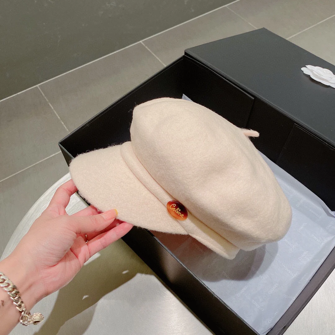 Шерстяной берет Celine - белый