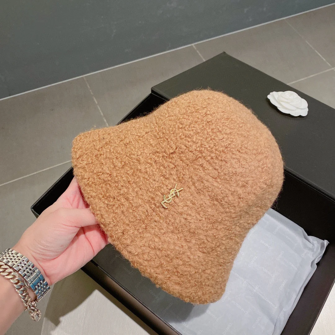 Шляпа рыбака из овечьей шерсти Saint Y. Lo - абрикосового цвета