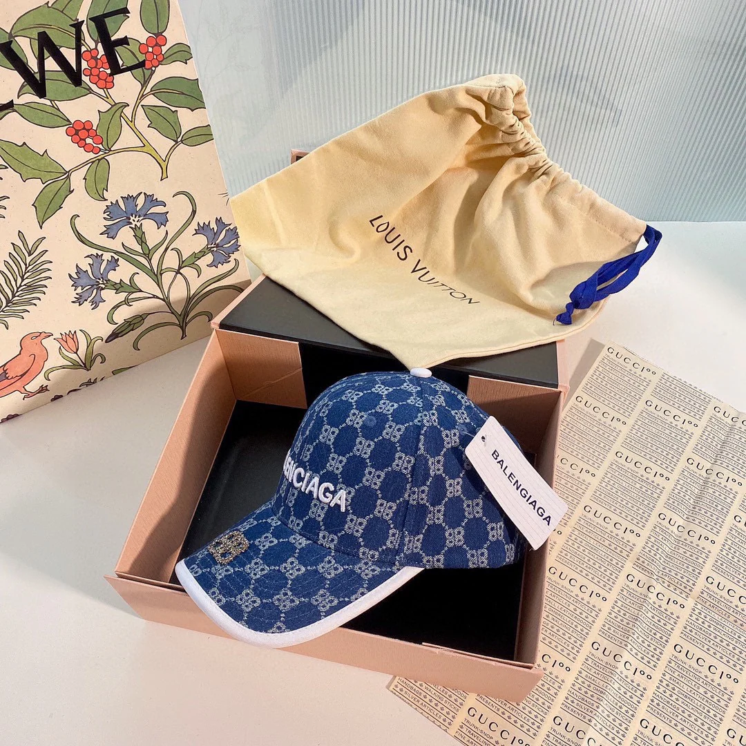 Balenciaga - Вышитая ковбойская бейсболка - Темно-синяя