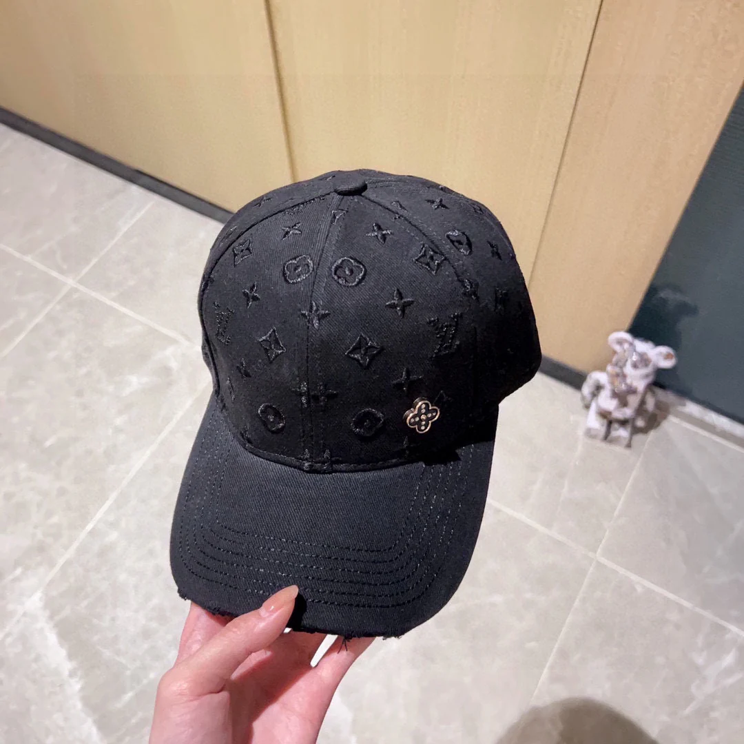 Новая бейсболка LV 2023 с вышитой монограммой, черная.
