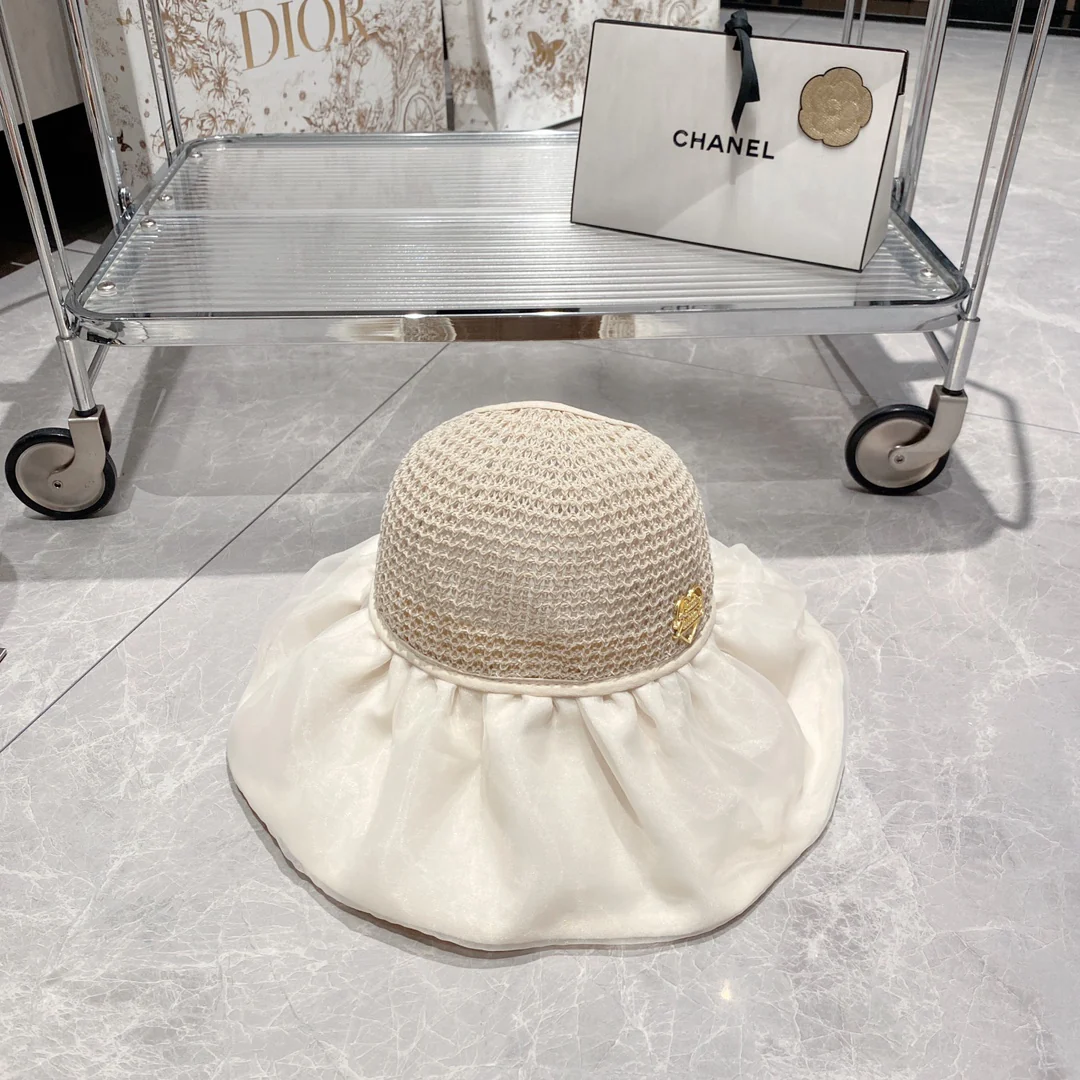 Новинки коллекции LV Весна/Лето 2023 - Соломенная шляпа - Козырек - Солнцезащитная шляпа