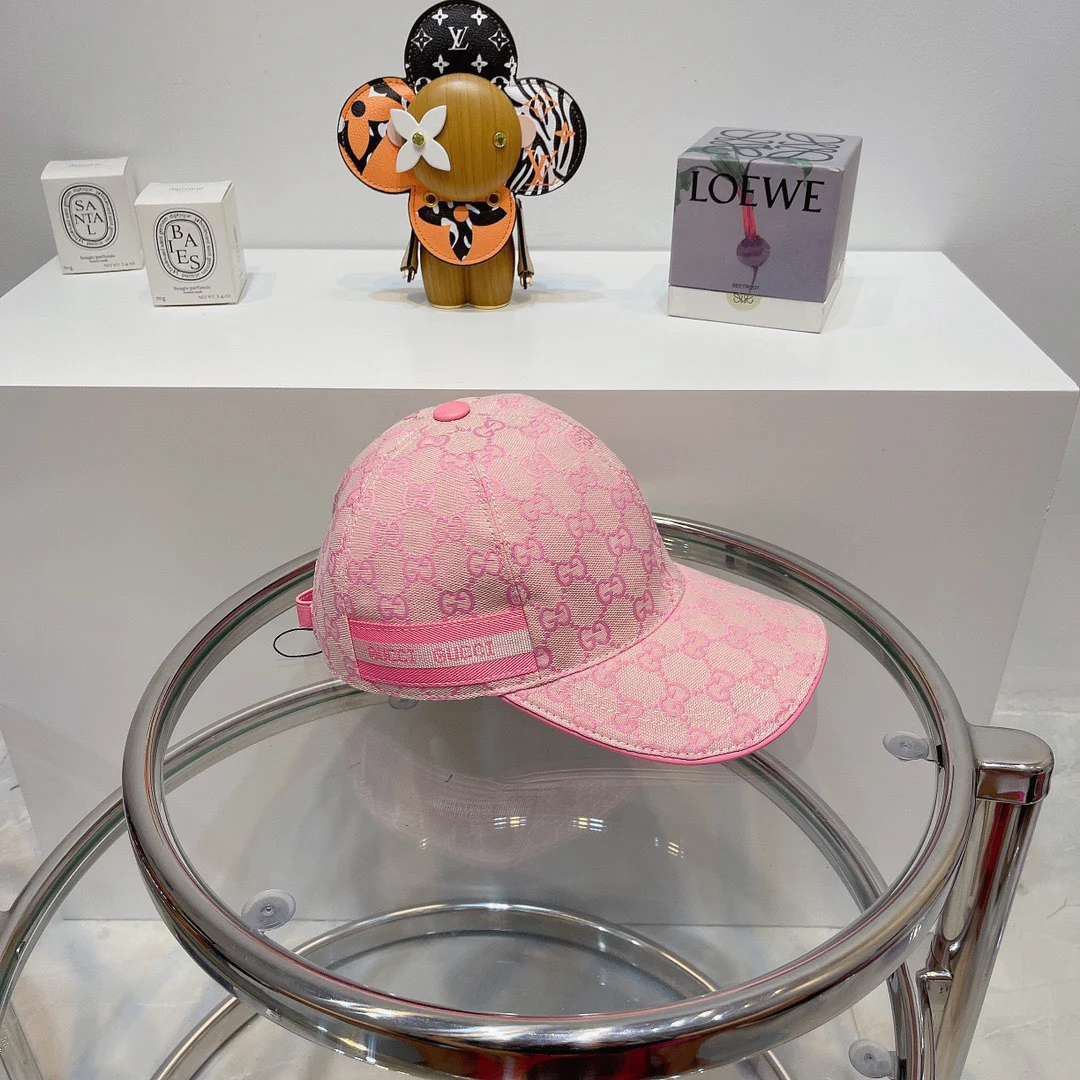 Gucci - Новая бейсболка с вышитой двойной буквой G - Розовая