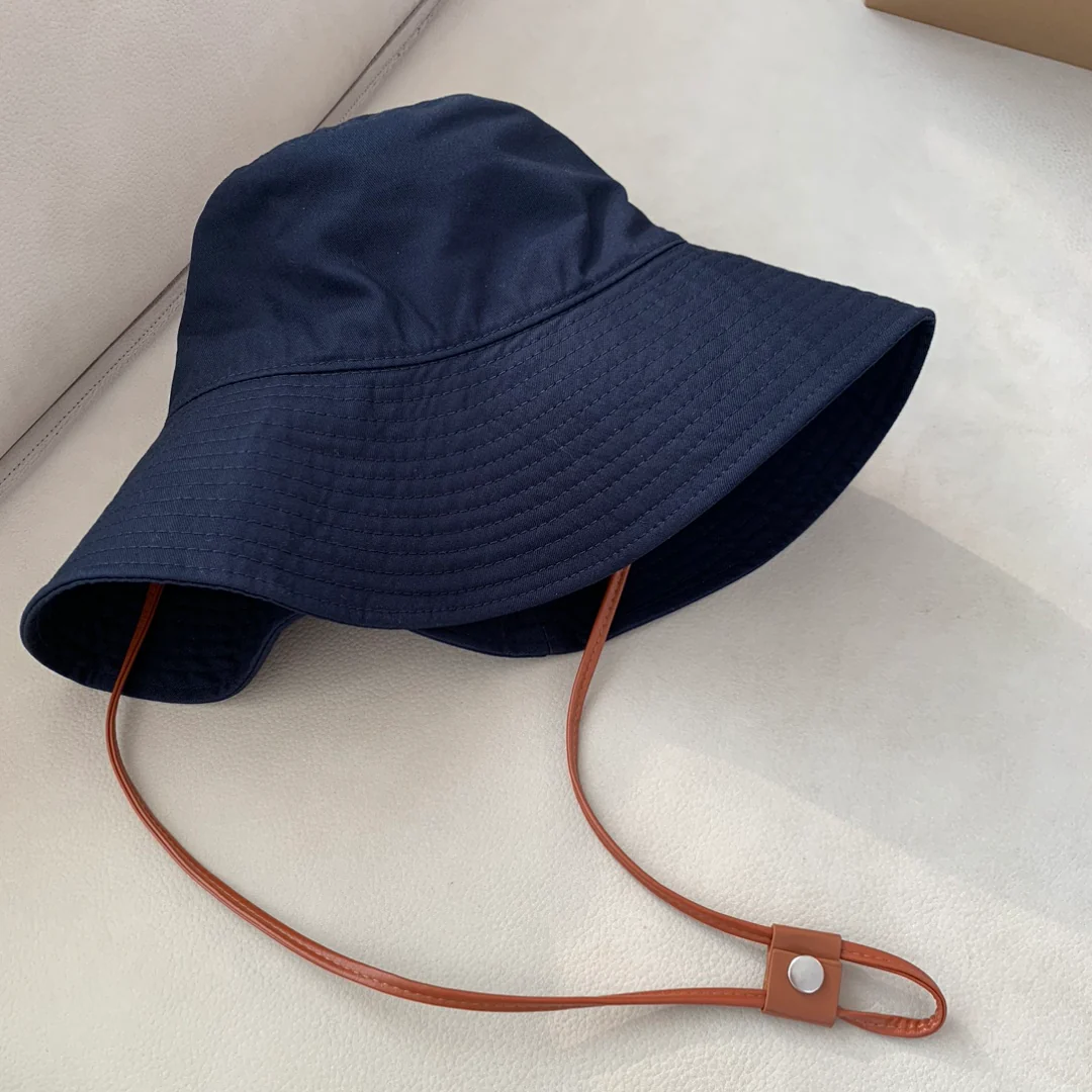 Классическая солнцезащитная шляпа Miu Miu на завязках - синяя