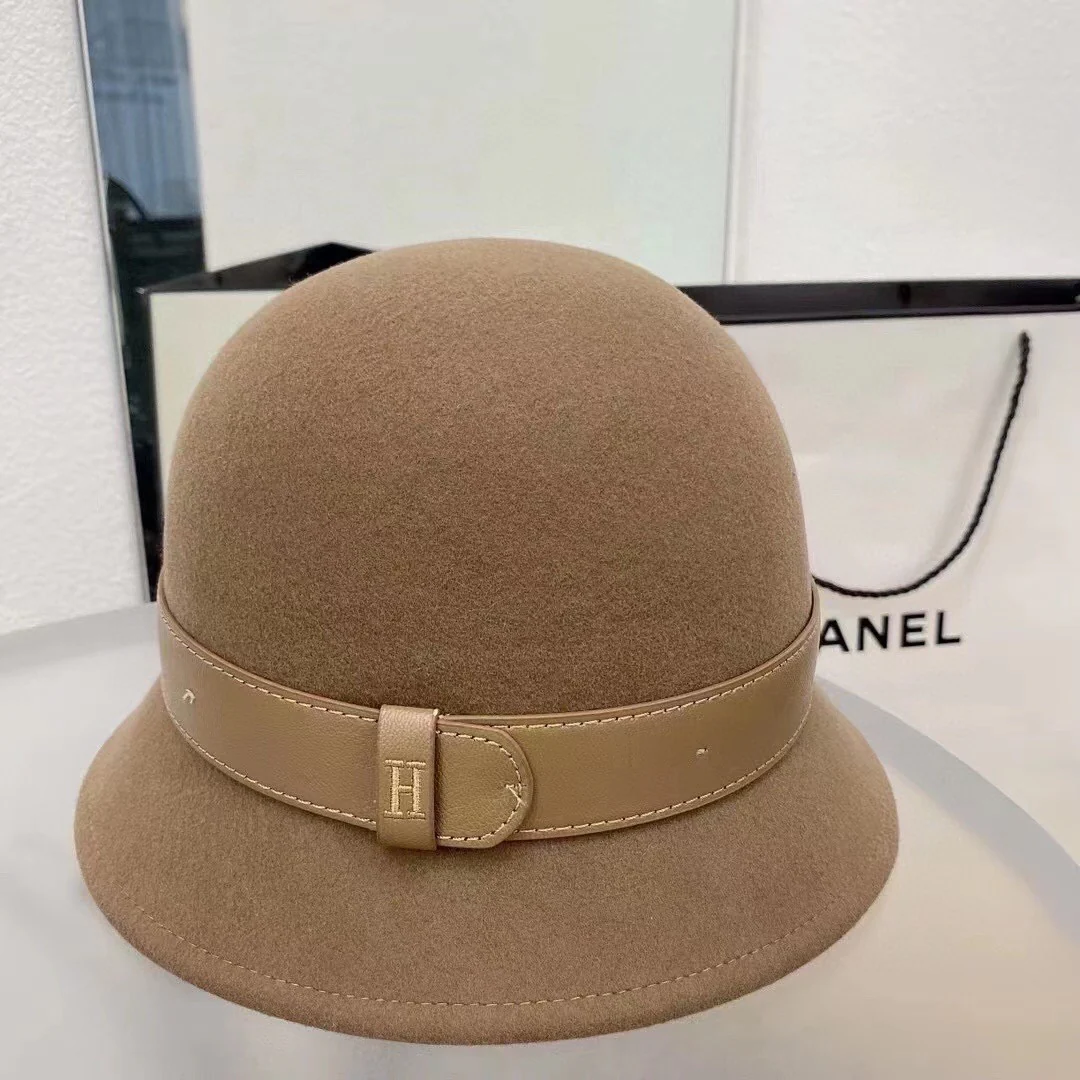 Шерстяная панама с вышивкой Hermes-h