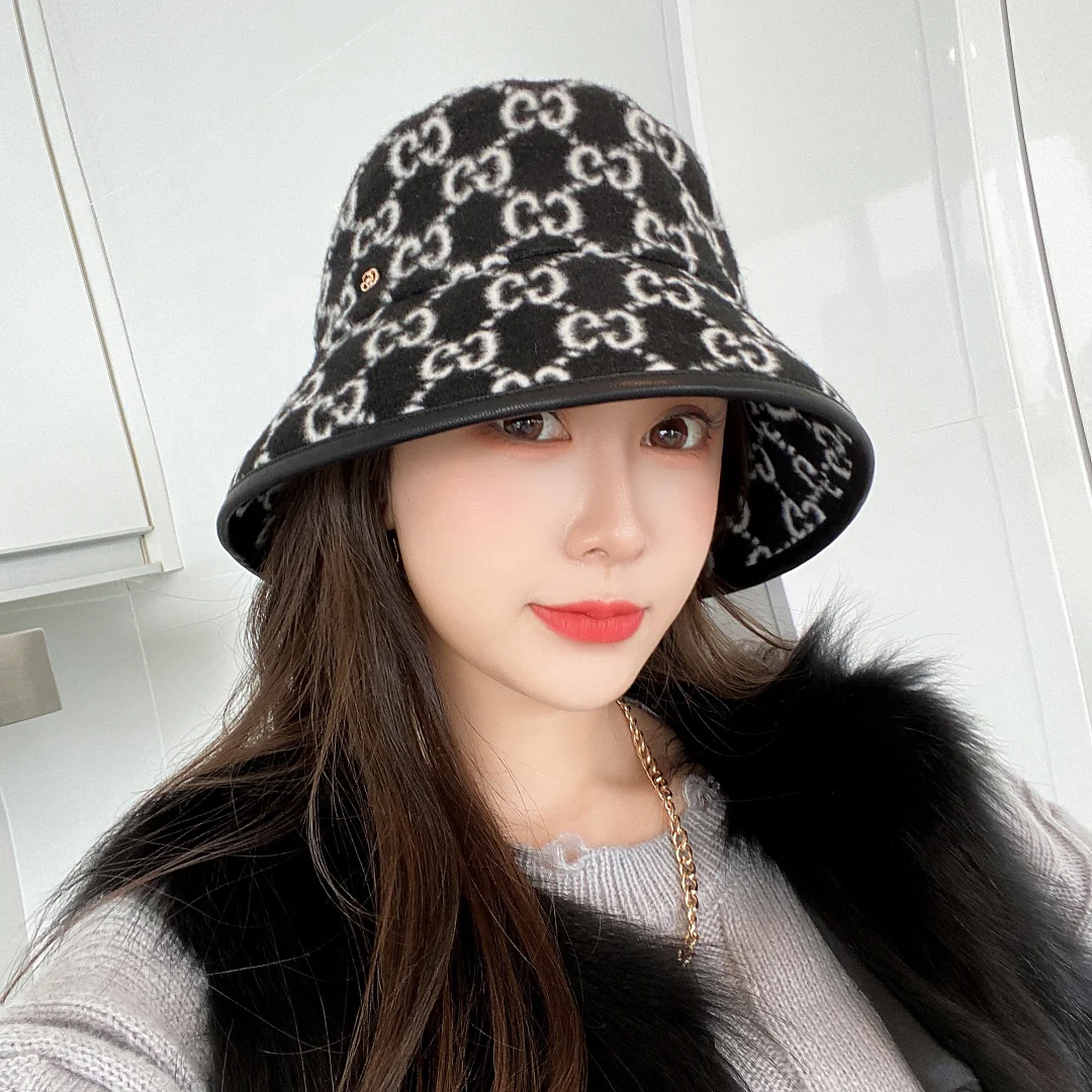 Шерстяная панама Gucci с монограммой - черная