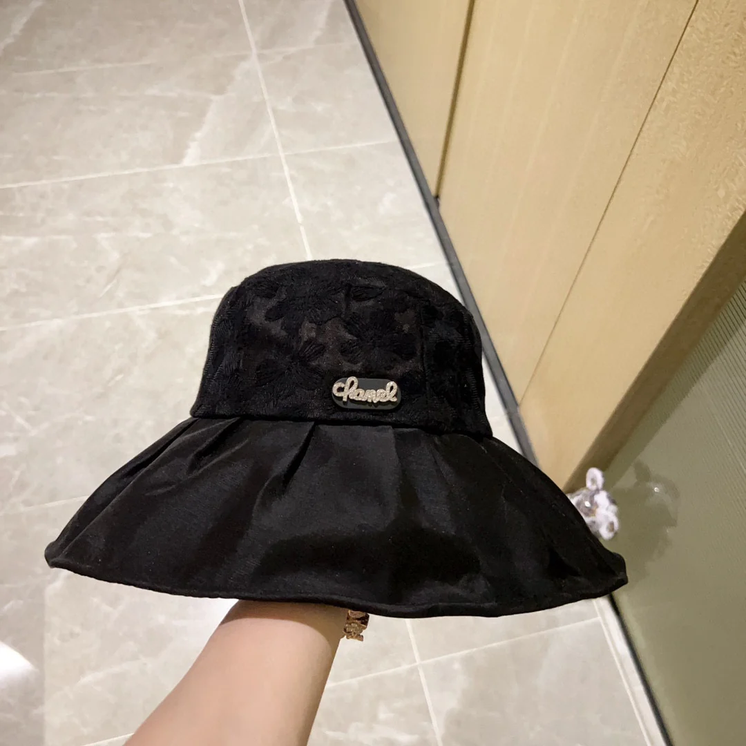 Новинка сезона весна/лето 2023 от Chanel - Кружевная рыбацкая шляпа - Черная