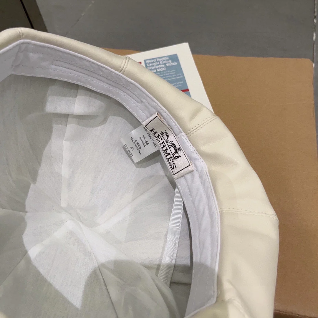 Hermes - Премиальная кожаная шляпа художника - Белая