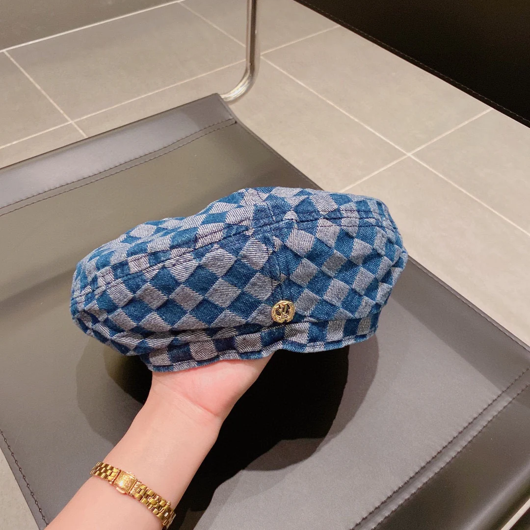 LV - Клетчатый берет - Синий