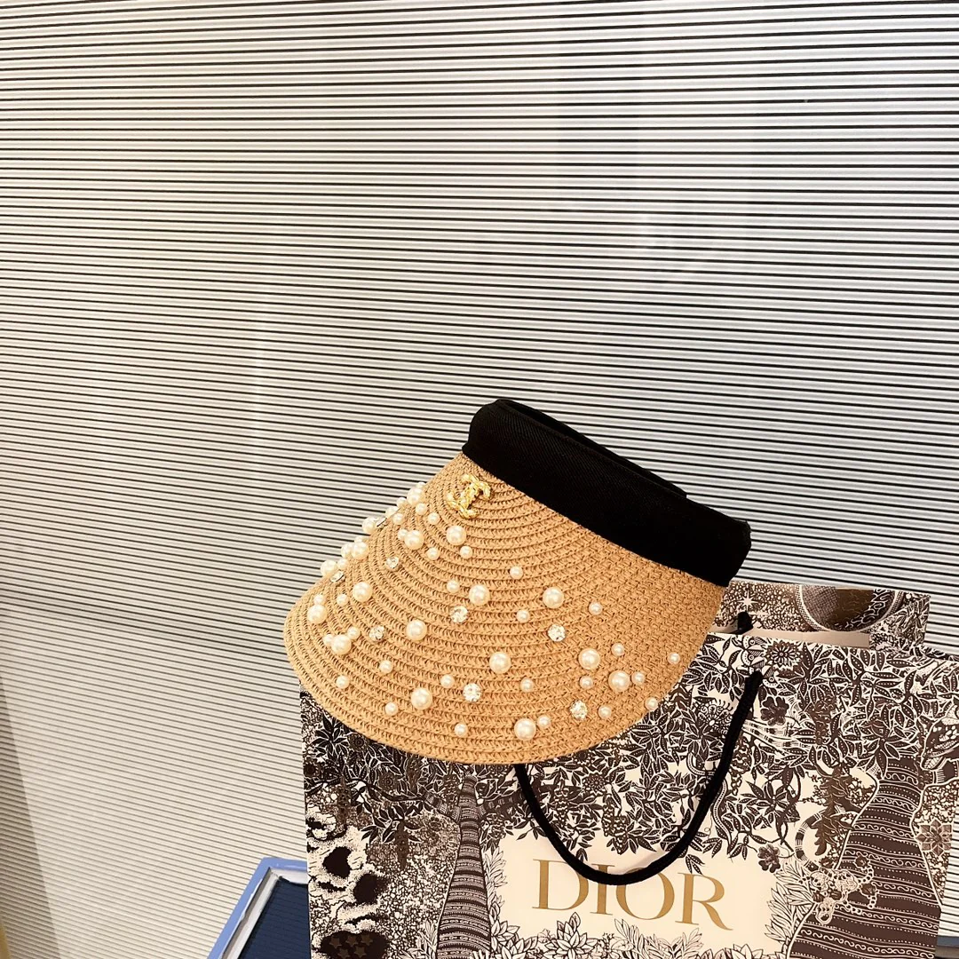 Солнцезащитная шляпа Chanel с жемчужной отделкой - 4 цвета - 1 шт.