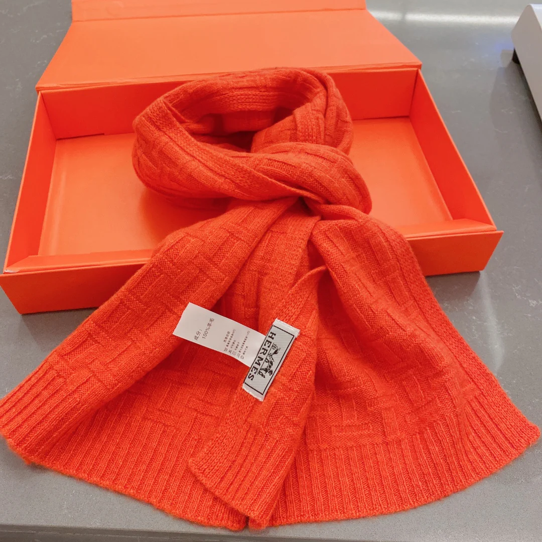 Шерстяная шляпа Hermes - оранжево-красная