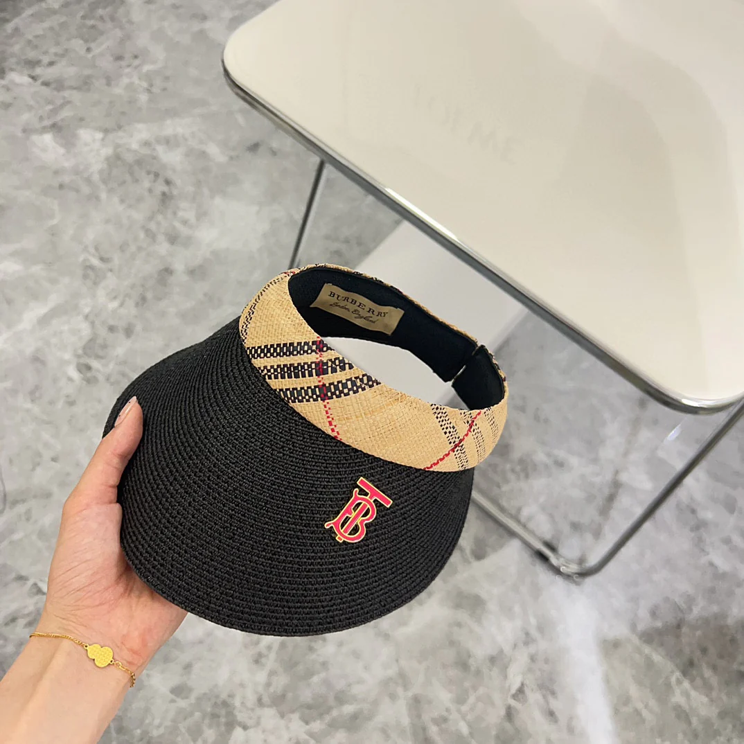 Новинка лета 2024 от Burberry - Классическая клетчатая солнцезащитная шляпа - Черная