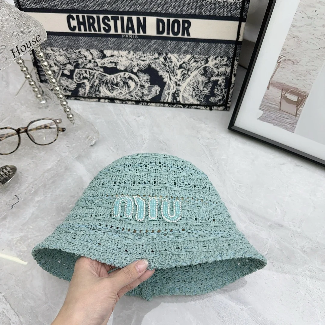 Miu Miu - Ажурная плетеная шляпа от солнца