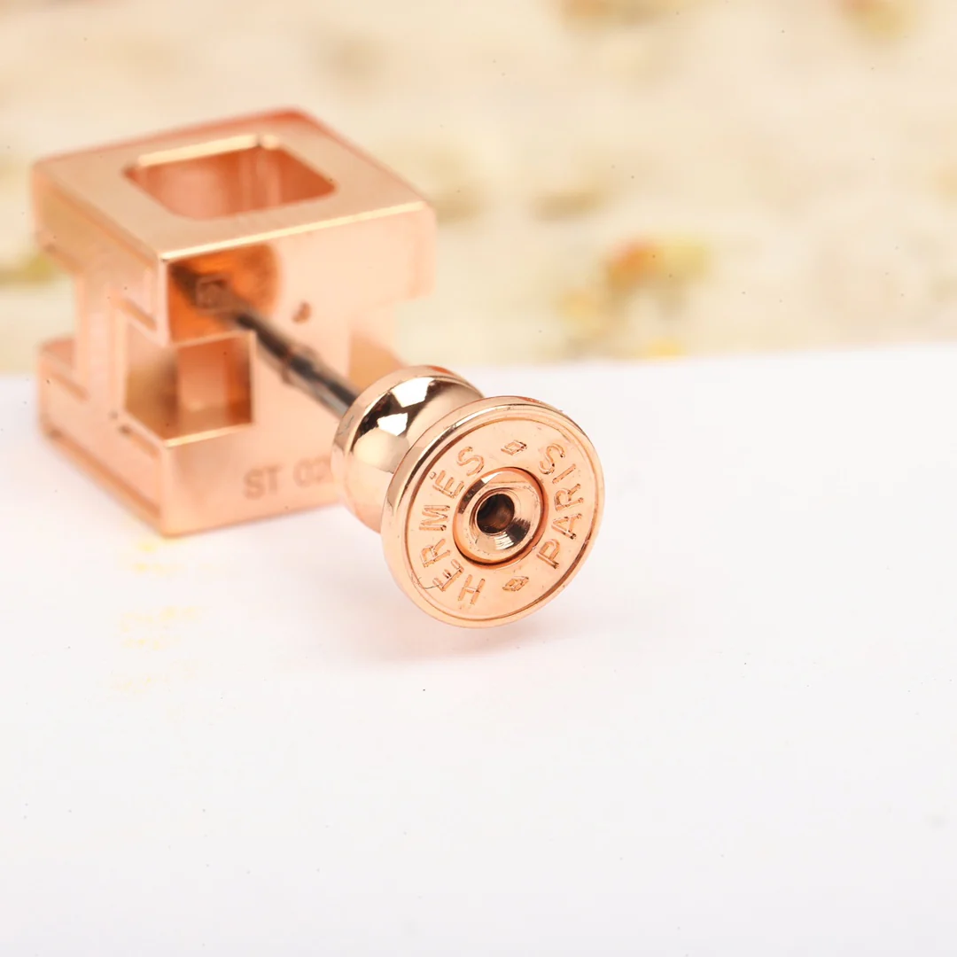 Серьги Hermes - Розовое золото - 001