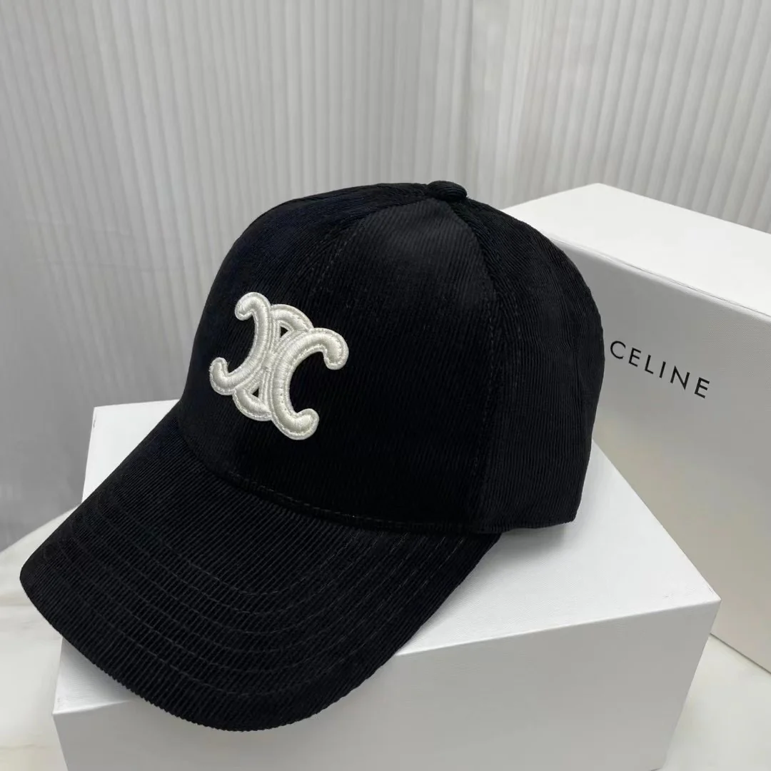 Бейсболка Celine из вельвета - черная