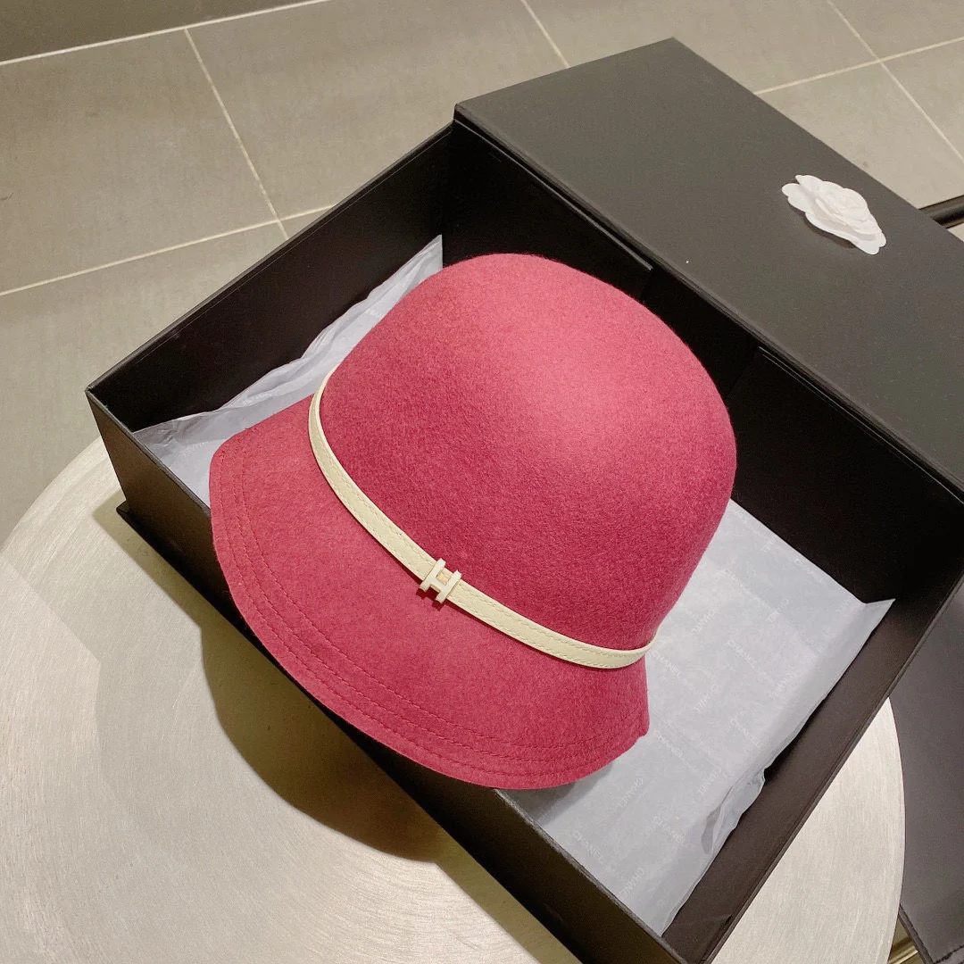 Шерстяная шляпа Hermes - розовая