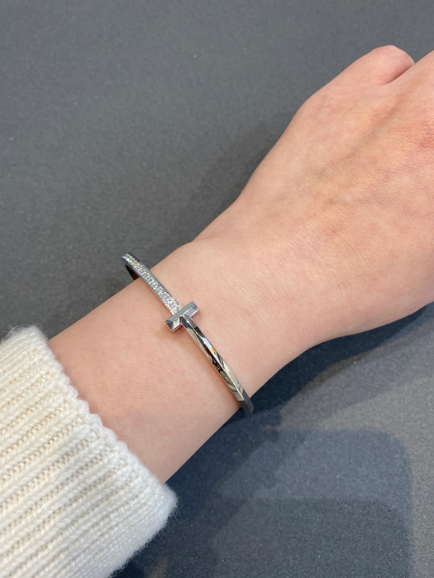 Браслет Tiffany 031T с бриллиантами, серебро