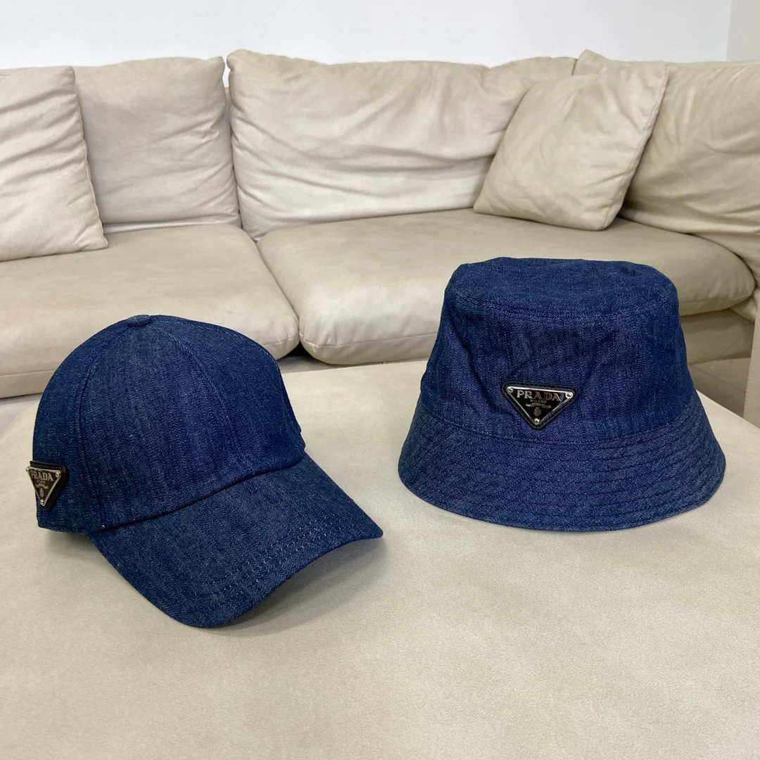 Рыбацкая шляпа Prada с эффектом потертости - Черная - 1