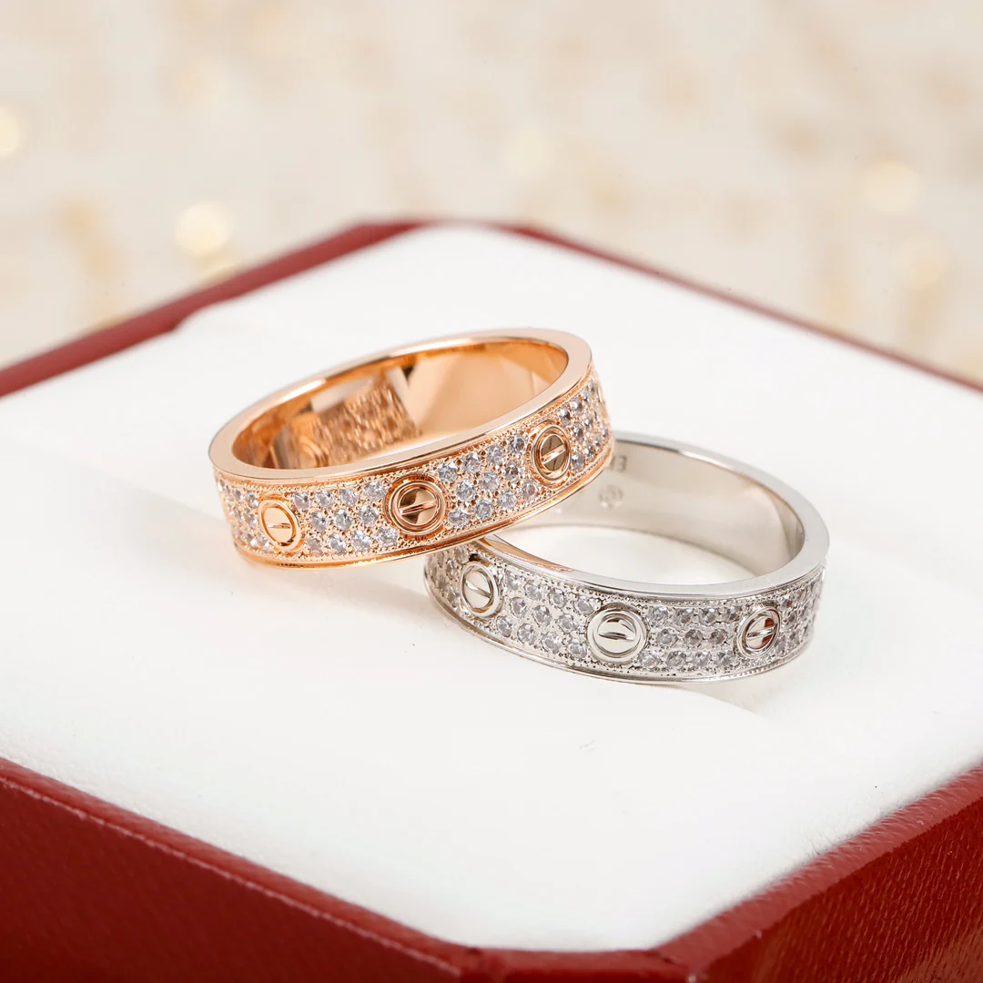 Cartier - Смелое дизайнерское сверкающее кольцо - Розовое и белое золото