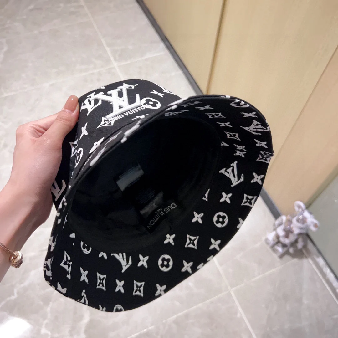 Новинка сезона весна/лето 2023 от LV - Вышитая рыбацкая шляпа - Черная - 1