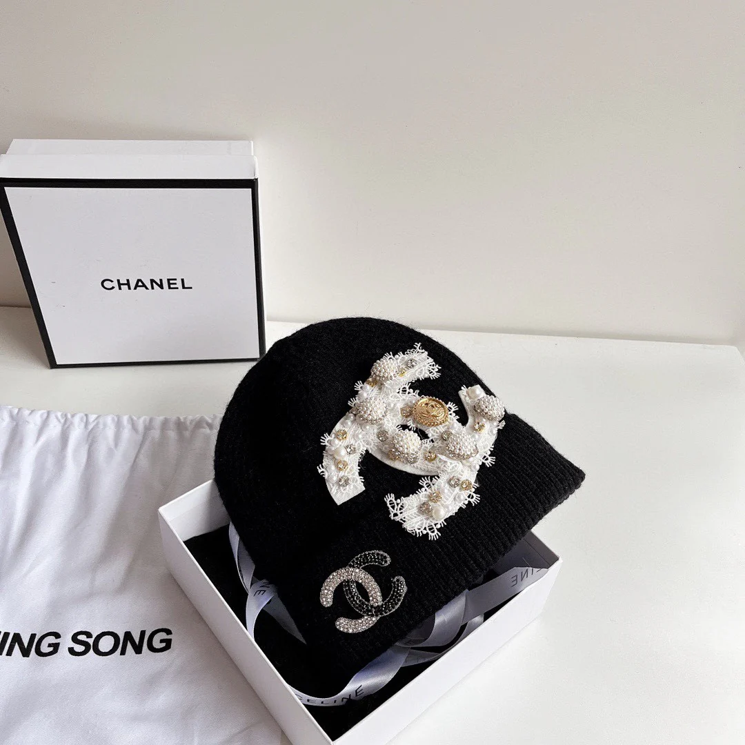 Chanel - Вязаная шапка - Черная