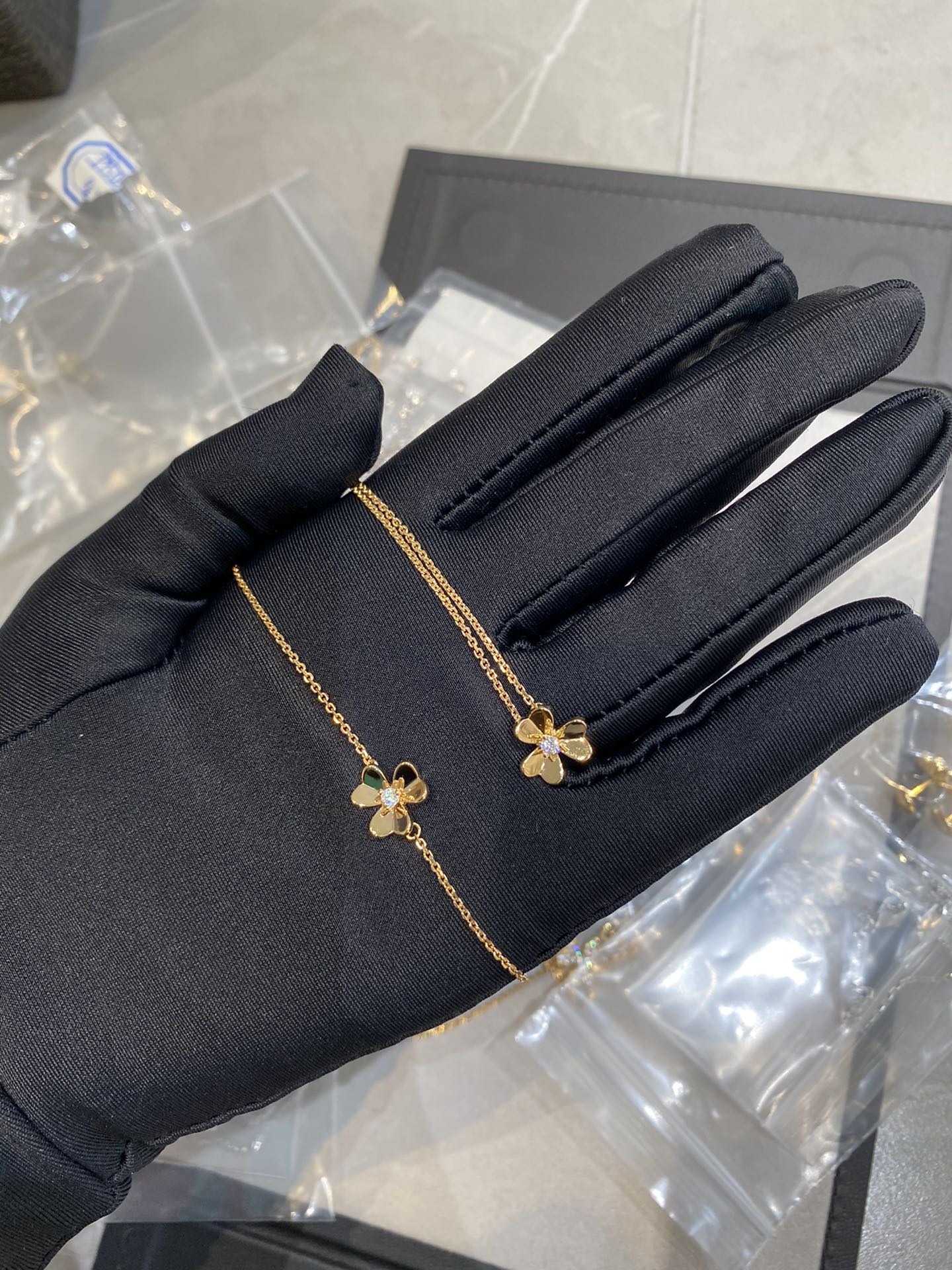 Браслет-колье и серьги VCA Clover - 2 шт.