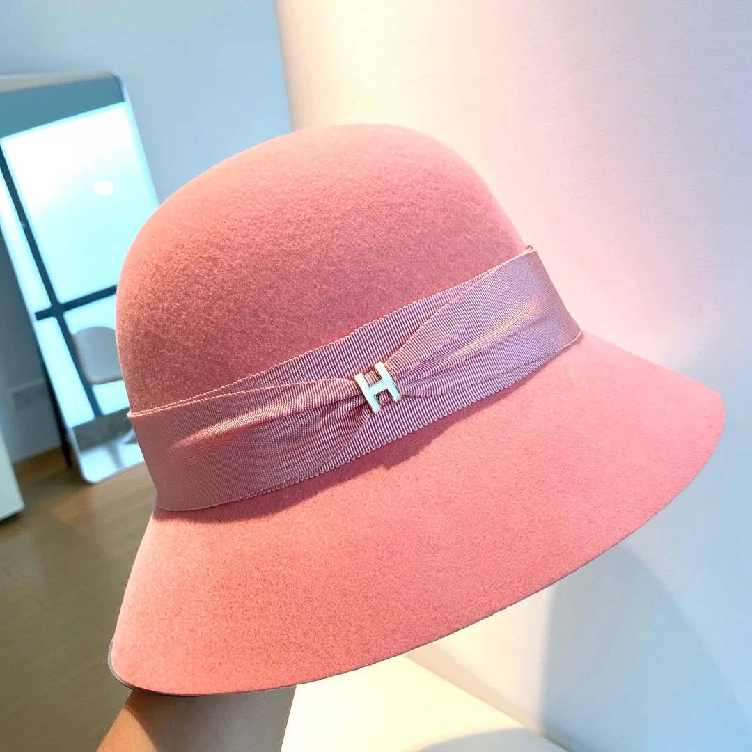 Hermes - Маленькая шерстяная панама с буквой H
