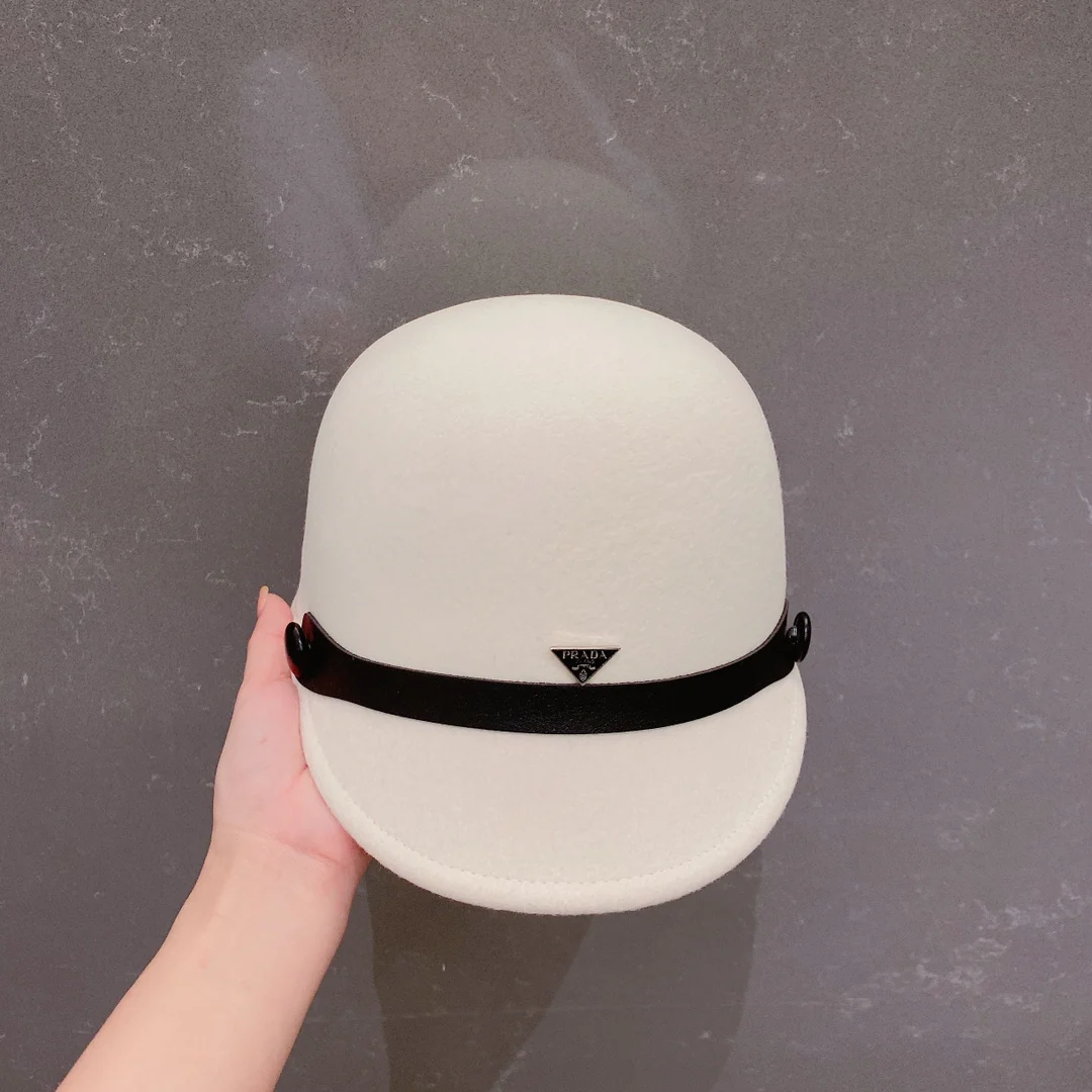Prada - Шерстяная шляпа для верховой езды - Белая