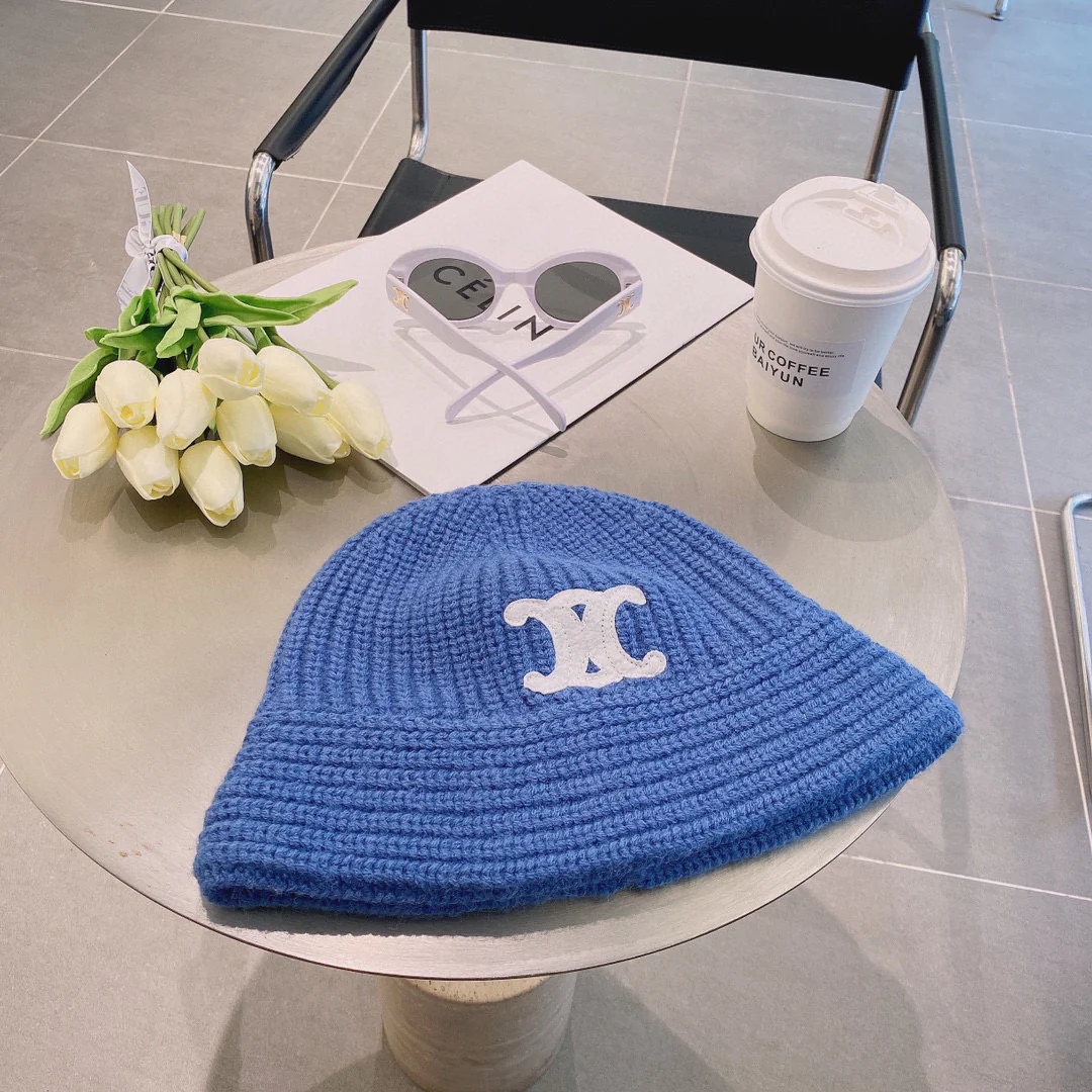 Celine - Вязаная панама - Синяя