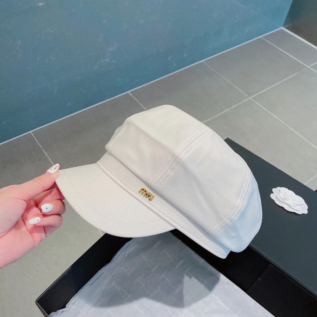 Miu Miu - восьмиугольная шляпа - белая