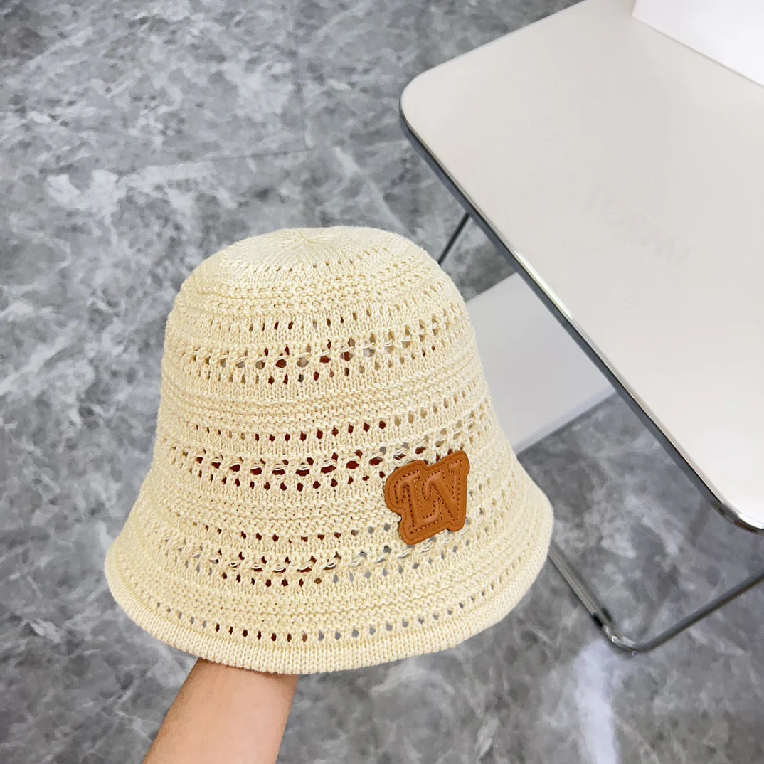 Новинка LV 2024 года - Панама с ажурным плетением - Бежевая