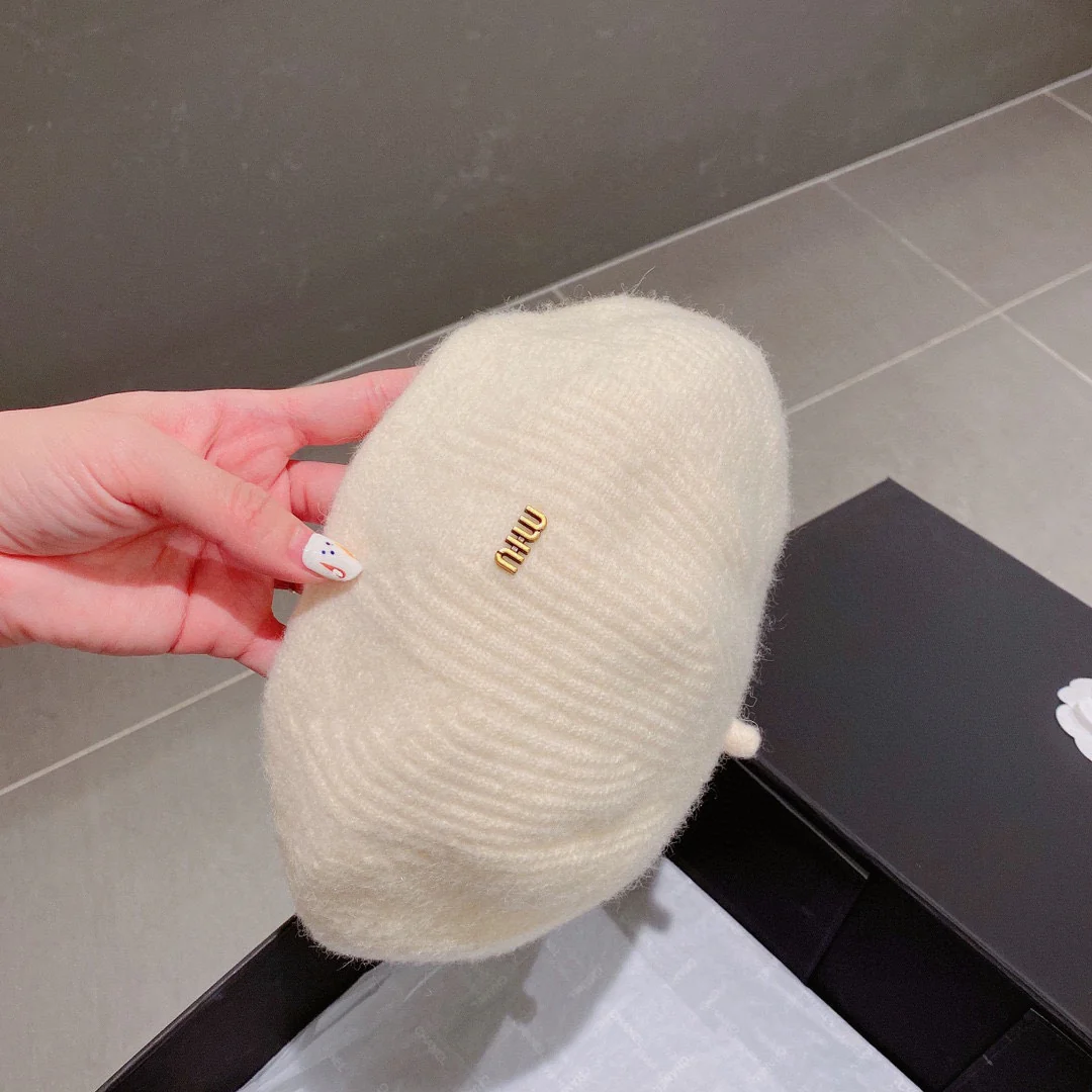 Miu Miu - Шерстяной берет - Белый