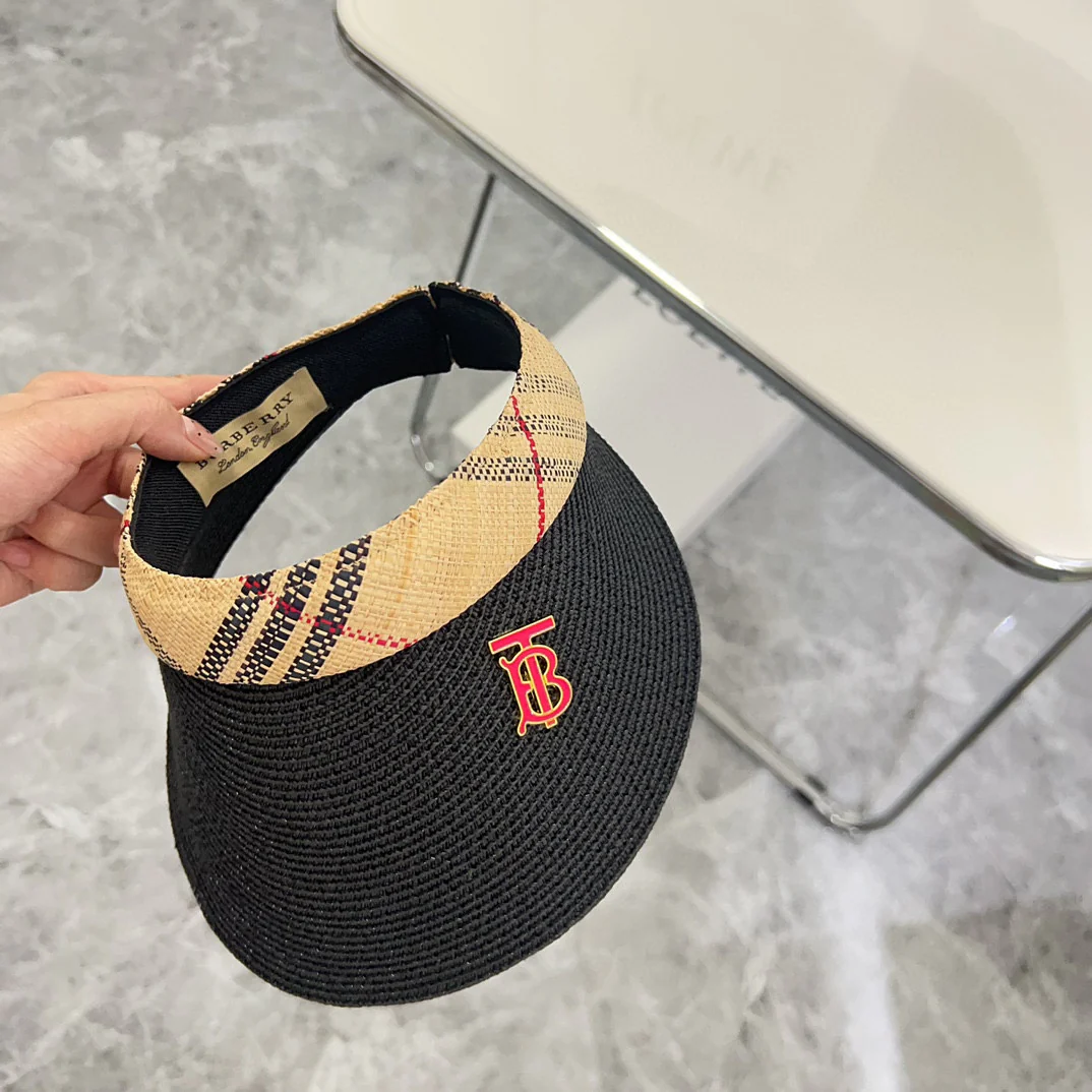 Новинка лета 2024 от Burberry - Классическая клетчатая солнцезащитная шляпа - Черная