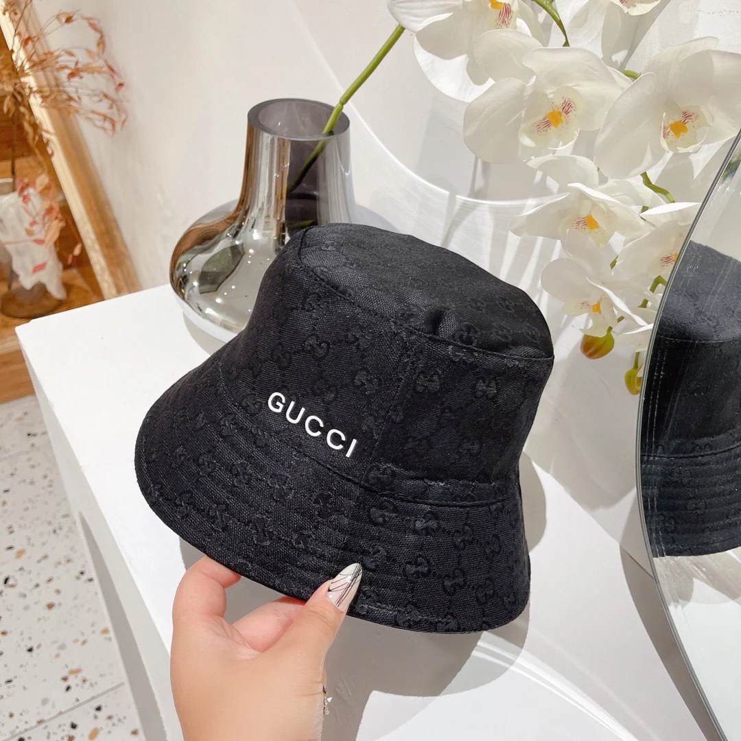 Двусторонняя панама Gucci с монограммой - черная