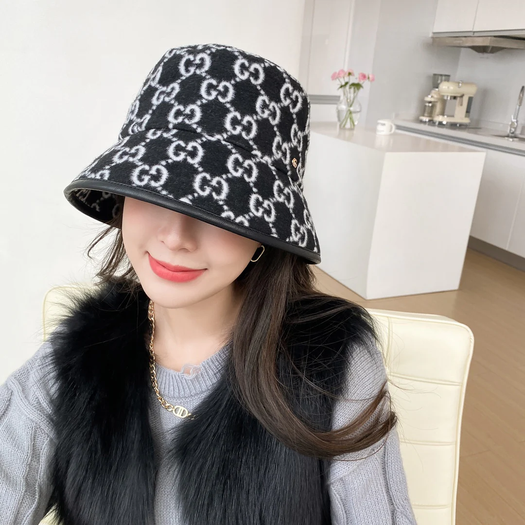 Шерстяная панама Gucci с монограммой - черная