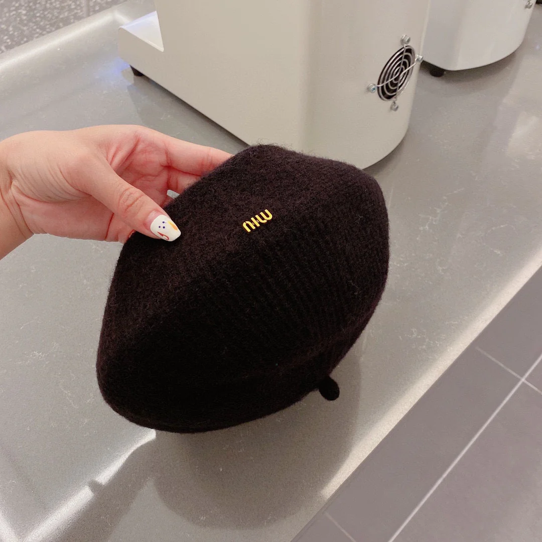 Miu Miu - Шерстяной берет - Черный