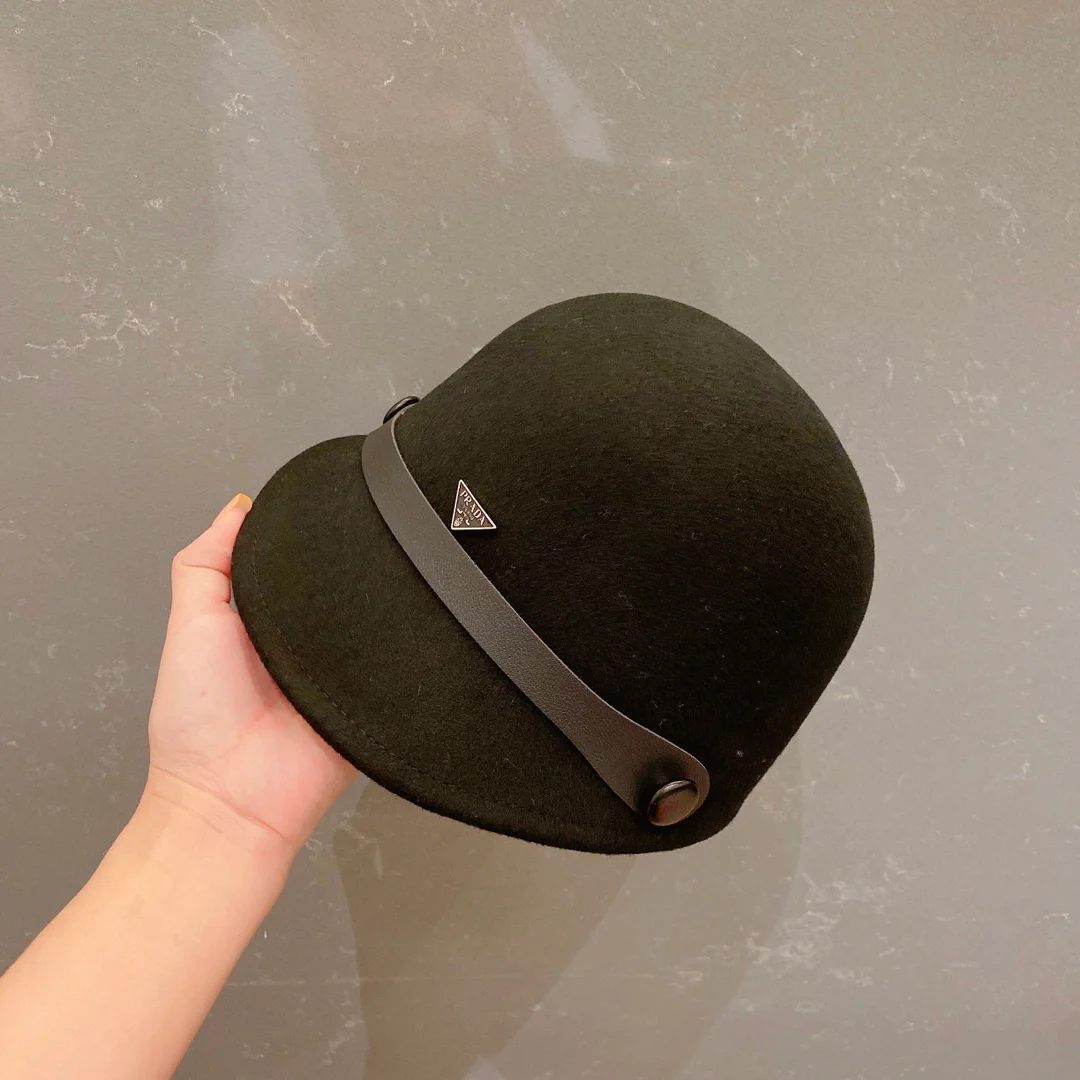 Prada - Шерстяная шляпа для верховой езды - Черная