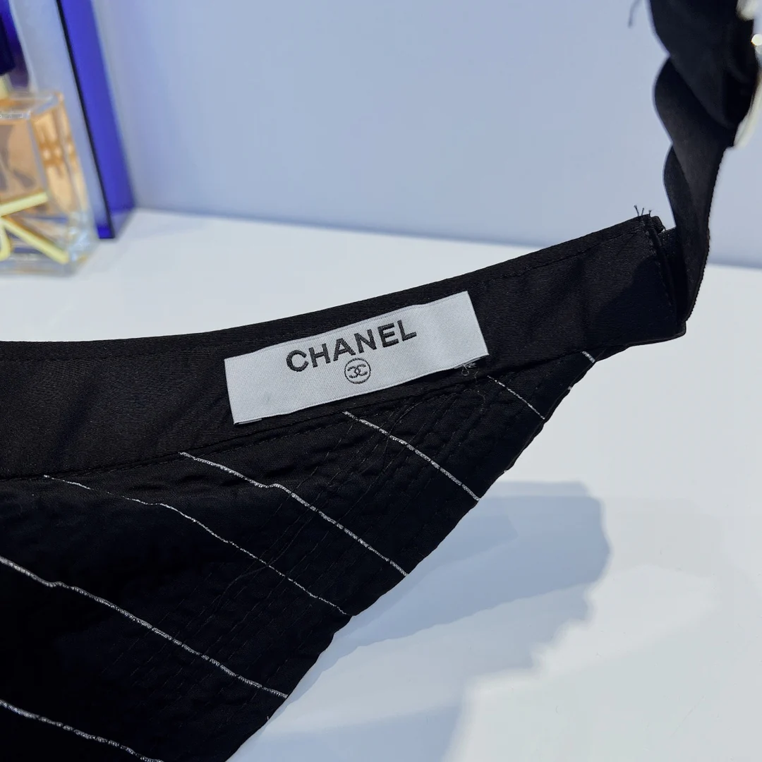 Солнцезащитная шляпа Chanel - Открытый жилет - Черный - 3