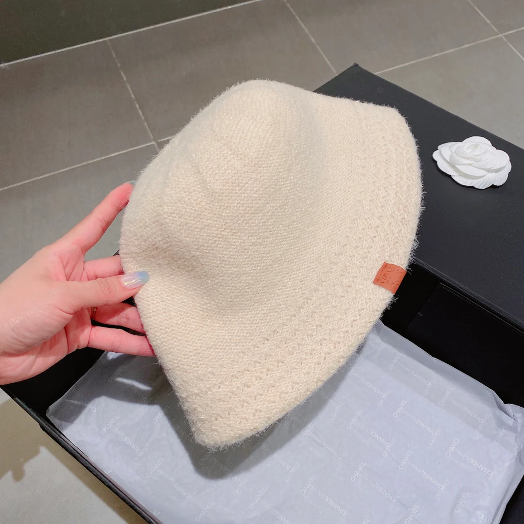 Lolway - Вязаная рыбацкая шапка - Белая