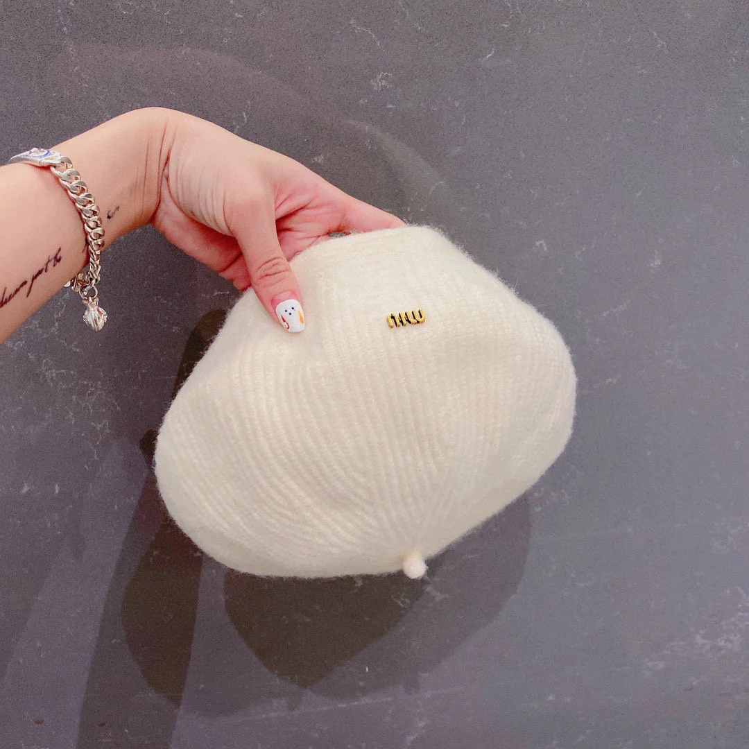 Miu Miu - Шерстяной берет - Белый