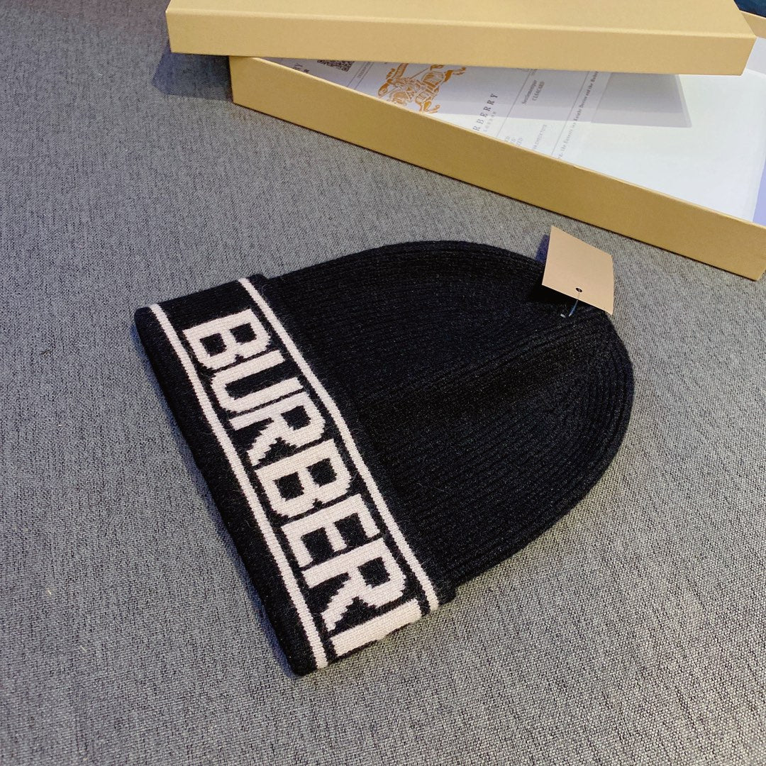 Burberry - Вязаная шапка-бини - Унисекс - Черная