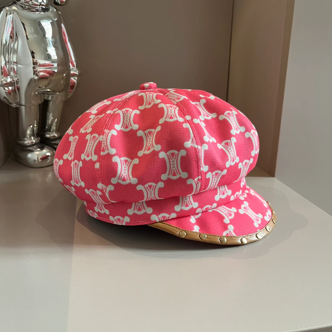 Celine - Новая шляпа художника с монограммой - Розовая