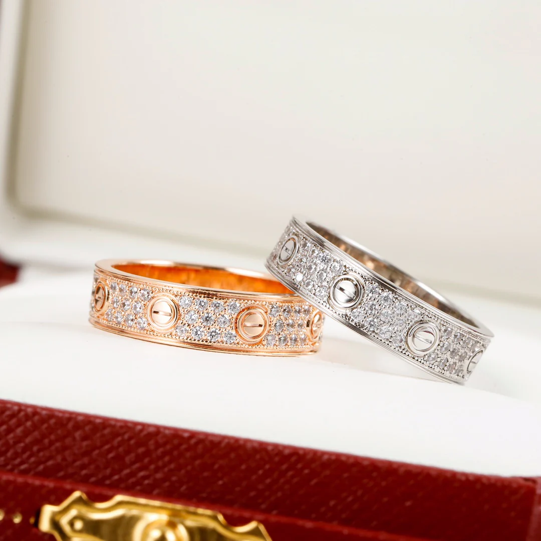 Cartier - Смелое дизайнерское сверкающее кольцо - Розовое и белое золото